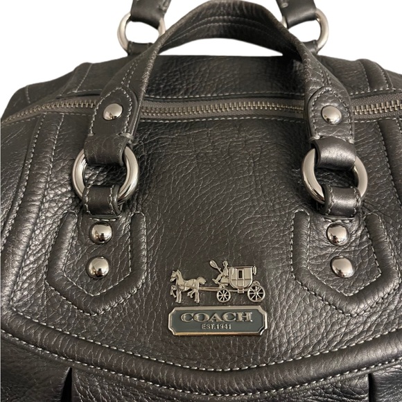 RARE Coach Madison Leather Satchel/ Shoulder Bag #14312 Anthracite - Picture 3 of 16